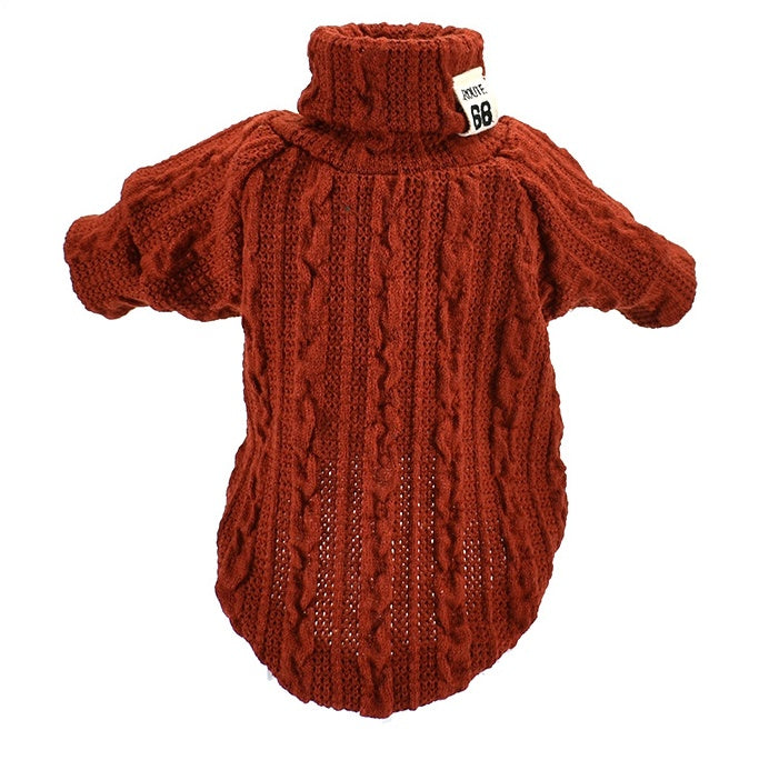 Cozy Turtleneck Dog Sweater – Warm Cotton Knit for Small to Medium Breeds