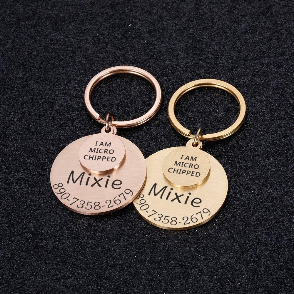 Personalized Pet ID Tag & Keychain - Engraved Collar Accessory for Dogs and Cats - Pets Personalized