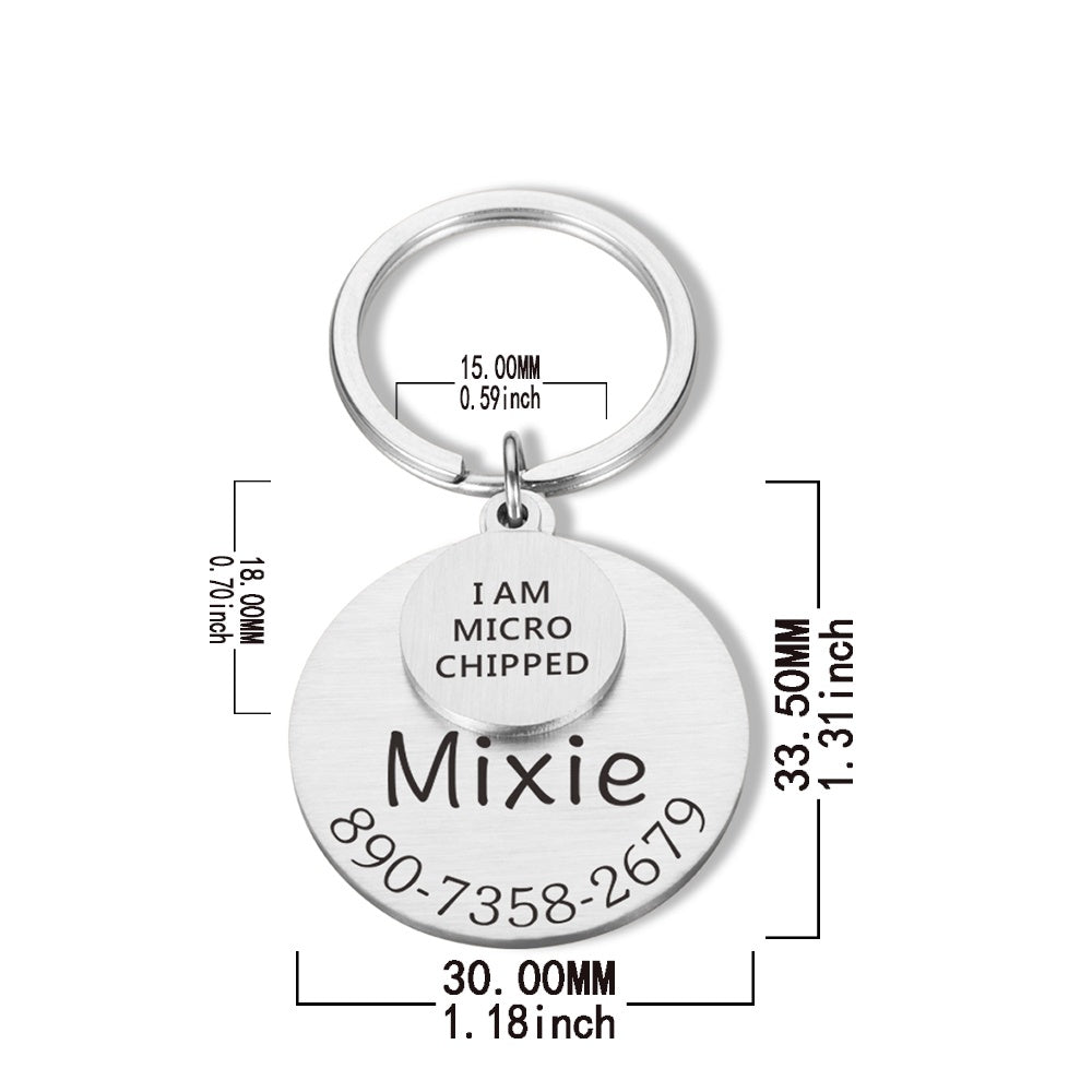 Personalized Pet ID Tag & Keychain - Engraved Collar Accessory for Dogs and Cats - Pets Personalized