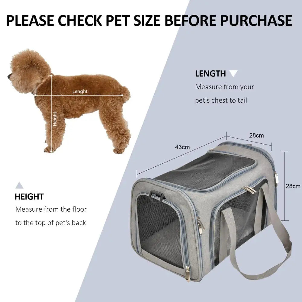 Airline Approved Pet Carrier Bag for Small Dogs & Cats - Pets Personalized