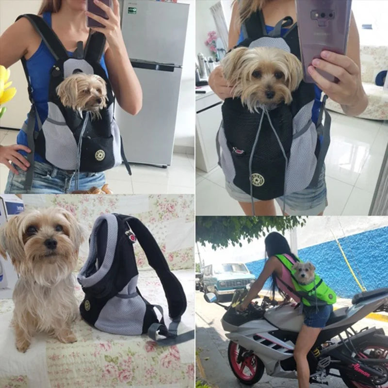 Pet Carrier Travel Backpack with Mesh for Cats and Dogs - Pets Personalized