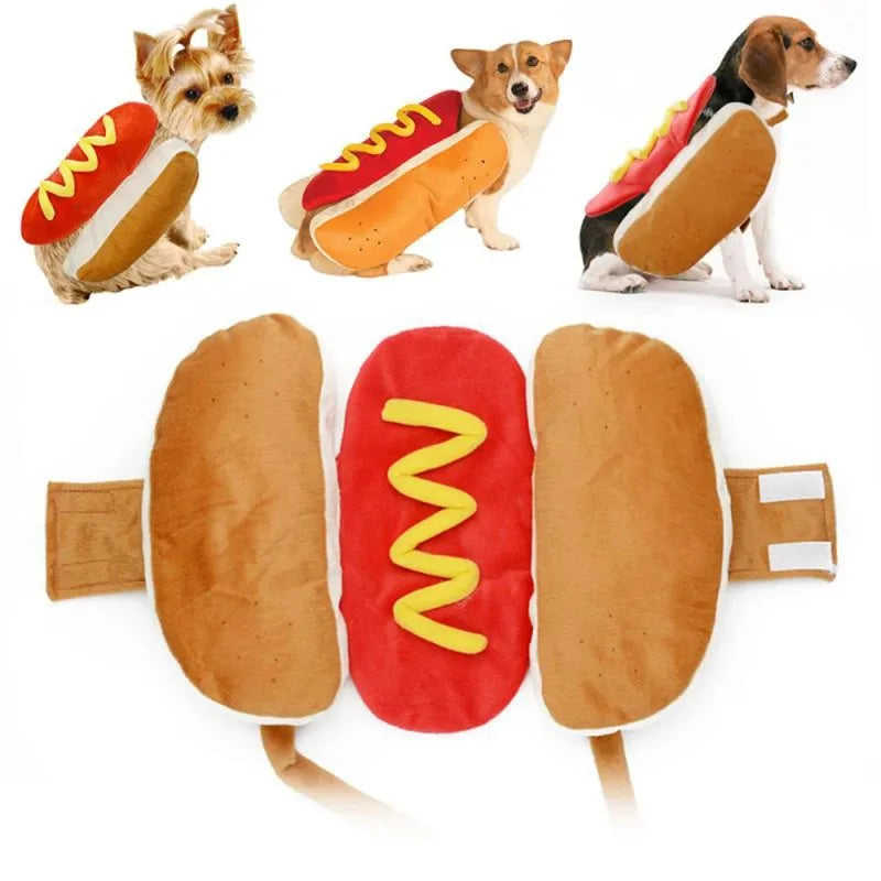 Funny Hot Dog Halloween Costume for Dogs - Pets Personalized