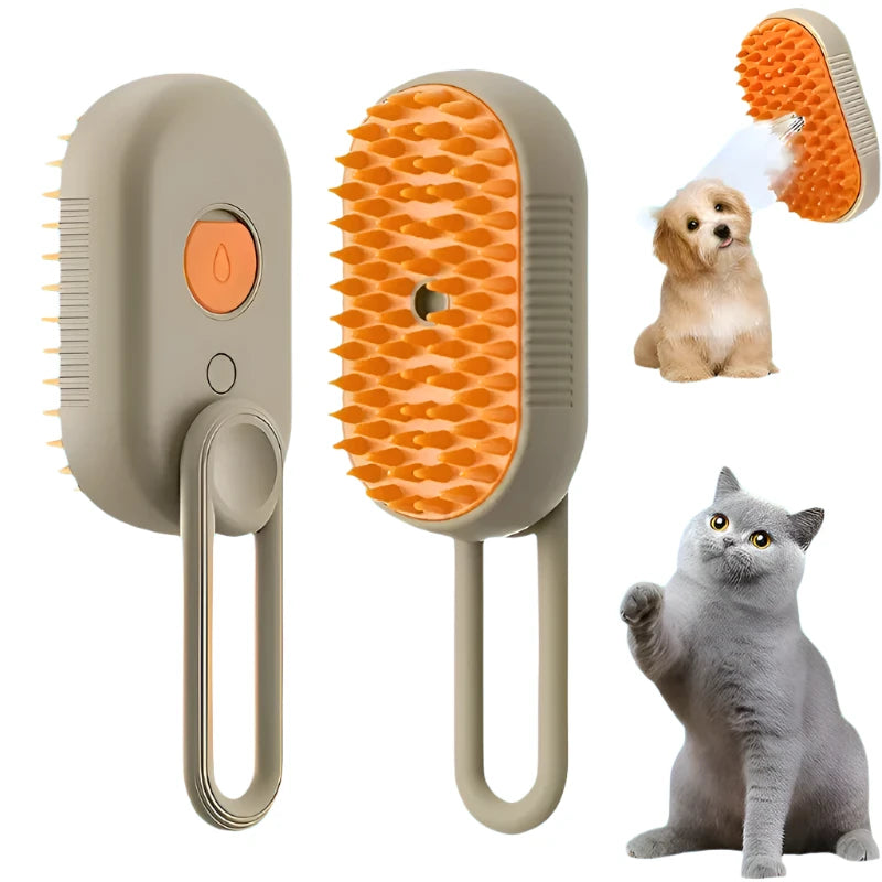 3-in-1 Electric Pet Hair Brush with Spray and Massage - Pets Personalized