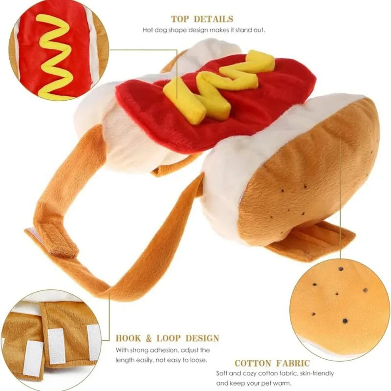 Funny Hot Dog Halloween Costume for Dogs - Pets Personalized