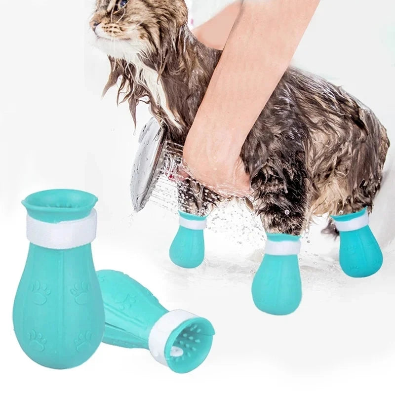 Adjustable Cat Bath Anti-Scratch Boots - Pets Personalized