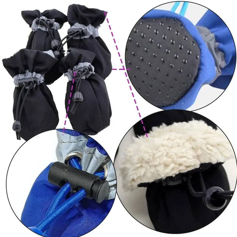 Waterproof Anti-Skid Dog Snow Boots Set - Pets Personalized