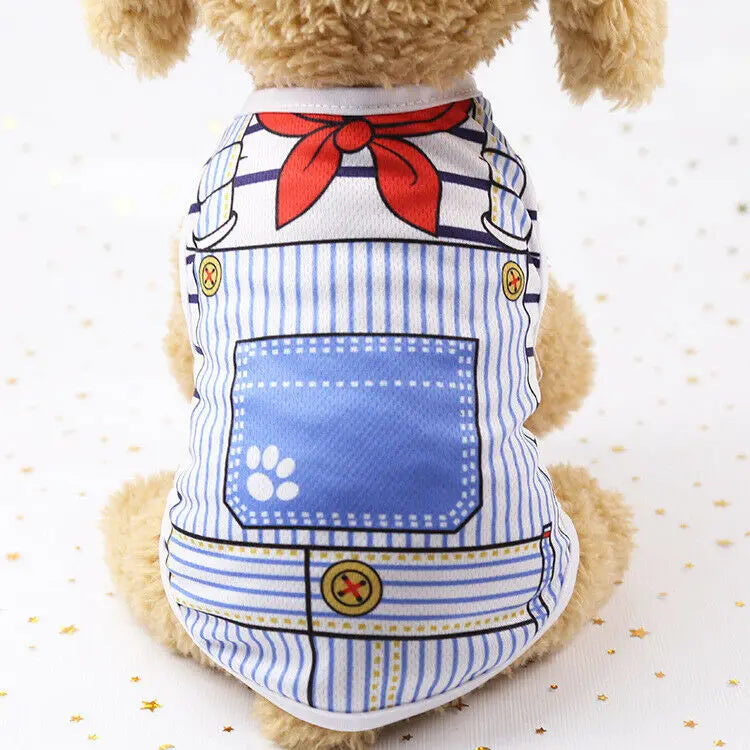 Cartoon Dog Vest - Soft Cotton Spring/Summer Pet Clothes - Pets Personalized