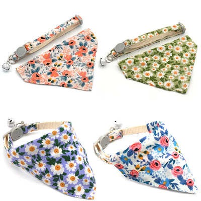 Adjustable Daisy Pet Collar & Bandana - Pets Personalized