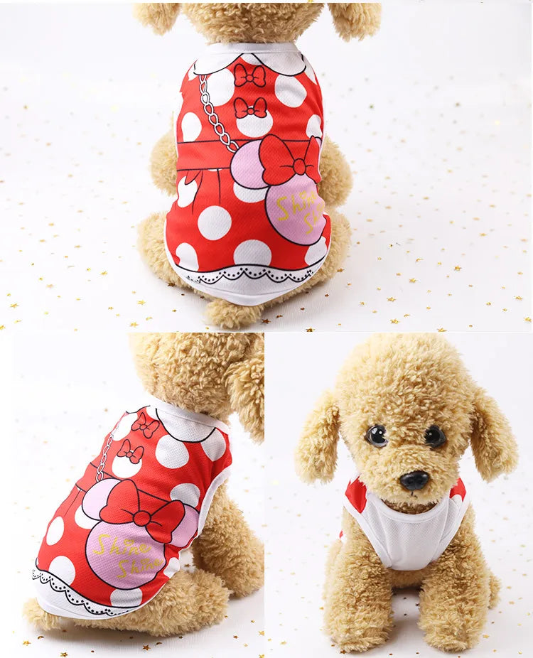 Cartoon Dog Vest - Soft Cotton Spring/Summer Pet Clothes - Pets Personalized