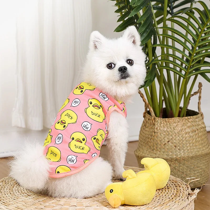 Cartoon Dog Vest - Soft Cotton Spring/Summer Pet Clothes - Pets Personalized