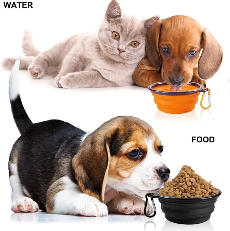 Portable Folding Pet Bowl for Dogs and Cats - Pets Personalized