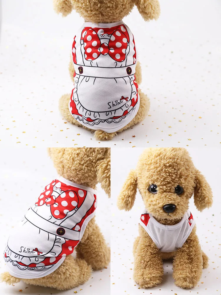 Cartoon Dog Vest - Soft Cotton Spring/Summer Pet Clothes - Pets Personalized