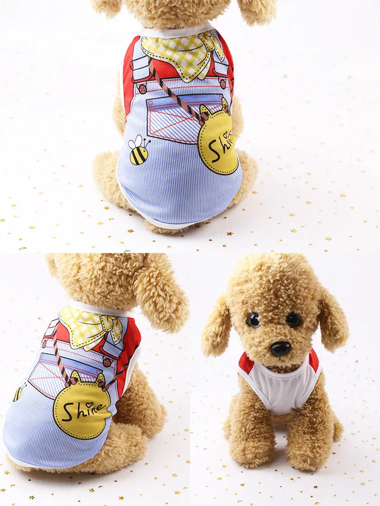 Cartoon Dog Vest - Soft Cotton Spring/Summer Pet Clothes - Pets Personalized