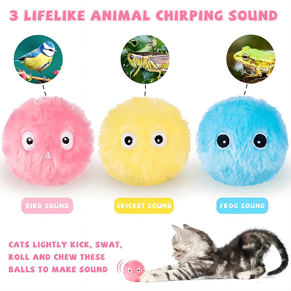 Smart Interactive Catnip Toy Ball for Cats – Squeaky Training & Play Toy - Pets Personalized