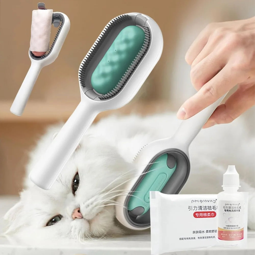 4-in-1 Cat Grooming Brush with Water Tank - Pets Personalized