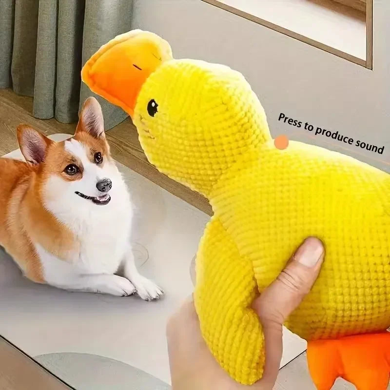 Calming Duck Plush Squeaky Chew Toy - Pets Personalized