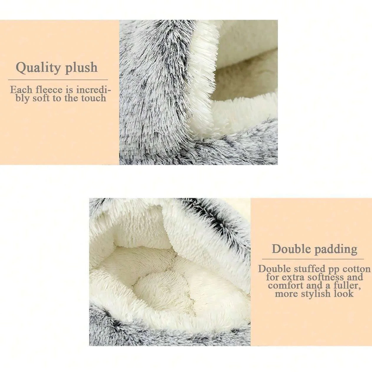 Soft Plush Pet Bed with Cover - Pets Personalized