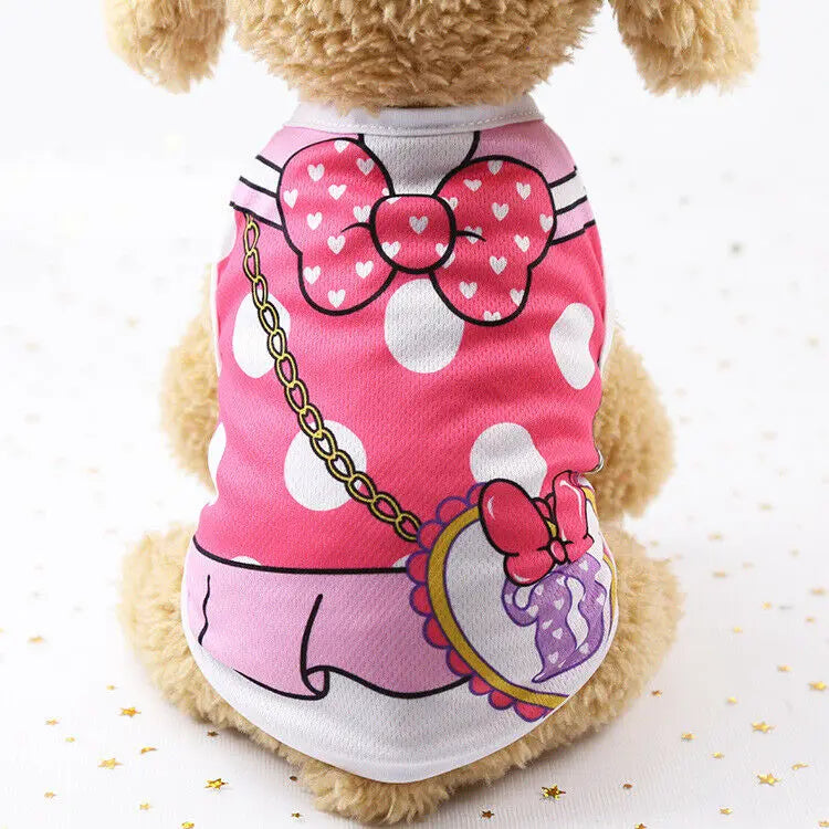 Cartoon Dog Vest - Soft Cotton Spring/Summer Pet Clothes - Pets Personalized