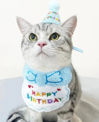 Pet Birthday Hat and Bib Set - Pets Personalized