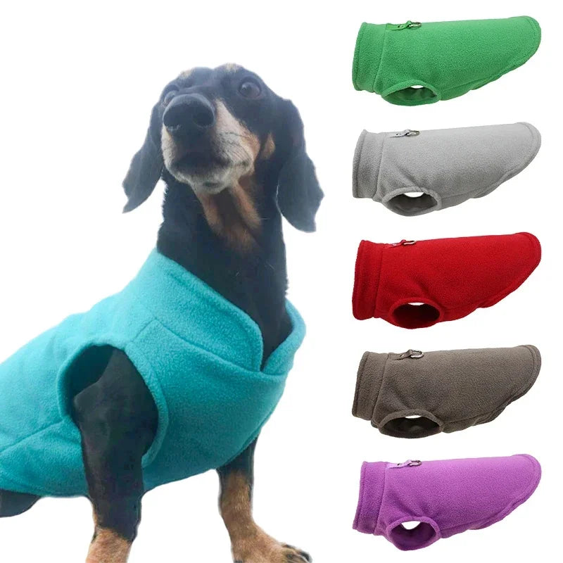 Warm Fleece Dog Vest with D-Ring - Pets Personalized