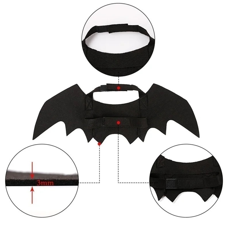 Halloween Bat Wings Costume for Cats & Dogs – Spooky, Fun, and Easy to Wear - Pets Personalized