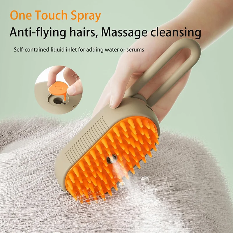 3-in-1 Electric Pet Hair Brush with Spray and Massage - Pets Personalized