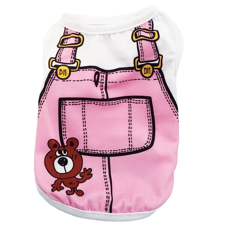 Cartoon Dog Vest - Soft Cotton Spring/Summer Pet Clothes - Pets Personalized