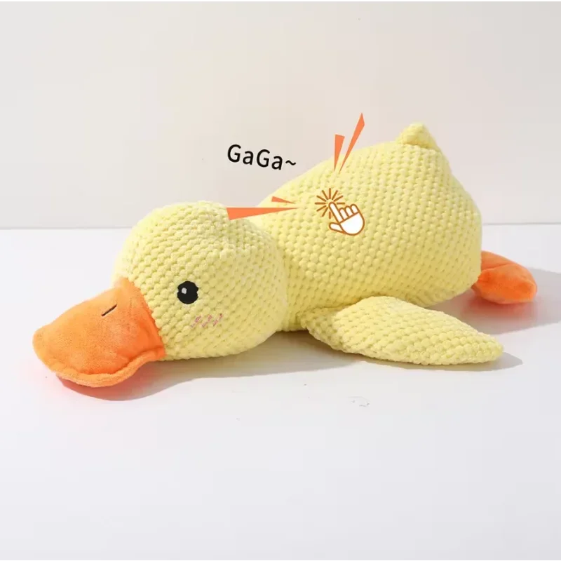 Calming Duck Plush Squeaky Chew Toy - Pets Personalized