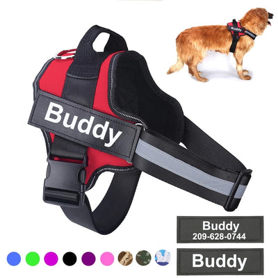 Personalized No-Pull Reflective Dog Harness with Custom Patch - Pets Personalized