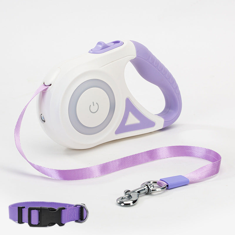 GlowSafe Retractable Dog Leash with Collar Set